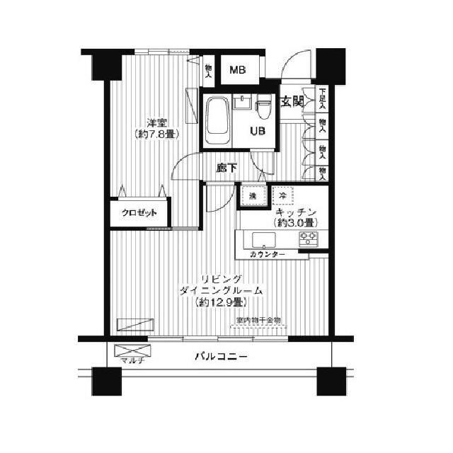 LOOP-M(1LDK/3階)の間取り写真