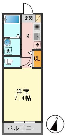 CANARYWHARF青砥(1K/3階)の間取り写真