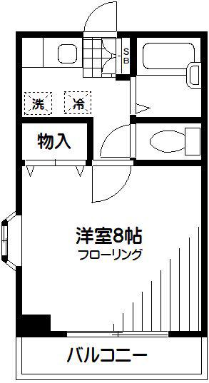 サンフラワーSII(1K/1階)の間取り写真