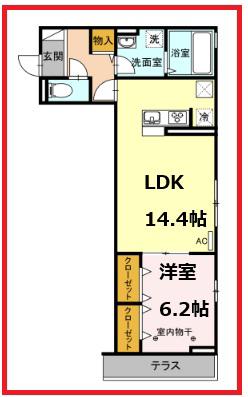 プレシャスワン(1LDK/1階)の間取り写真