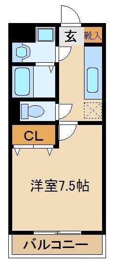 エクレール(1K/3階)の間取り写真