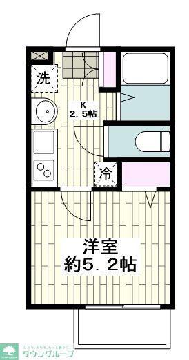 フルセイル上大岡I(1K/1階)の間取り写真