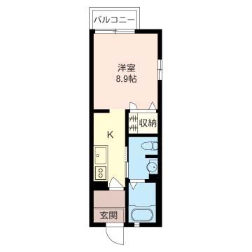 ピュアN(ワンルーム/1階)の間取り写真