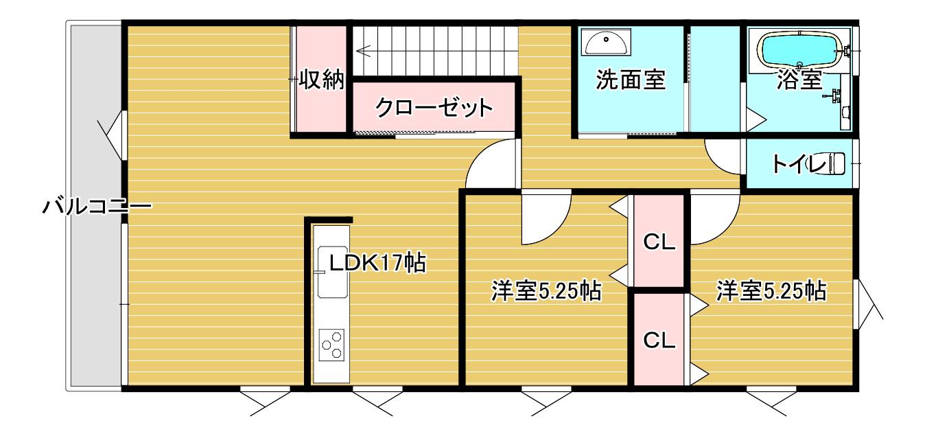 ベイサイド大村公園(2LDK/2階)の間取り写真