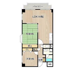 グリーングラス久米田(2LDK/2階)の間取り写真