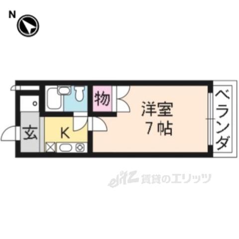 エレガンスコート瀬田(1K/1階)の間取り写真