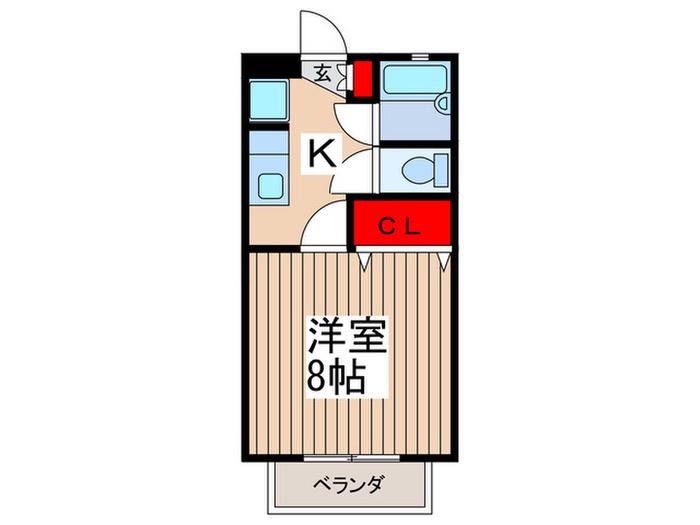 ハイツ桔梗(1K/1階)の間取り写真