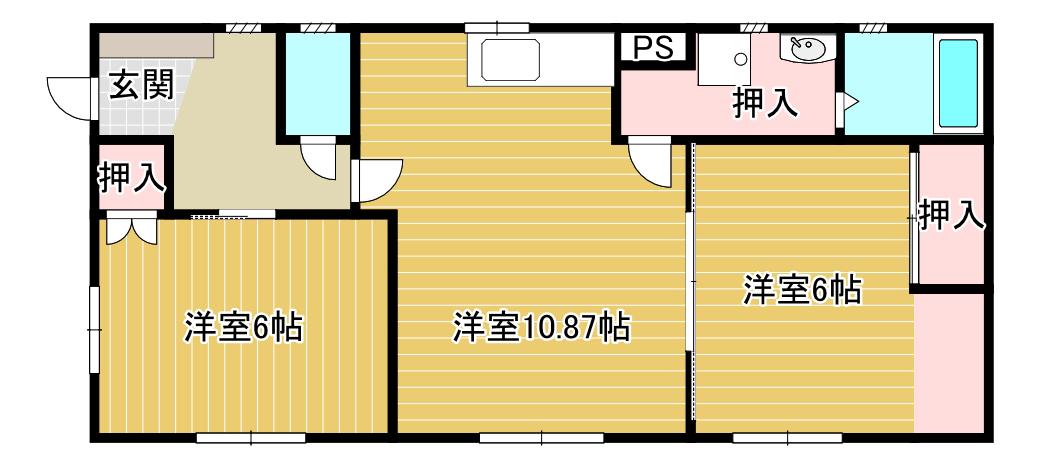 MSKハイツ(2LDK/1階)の間取り写真