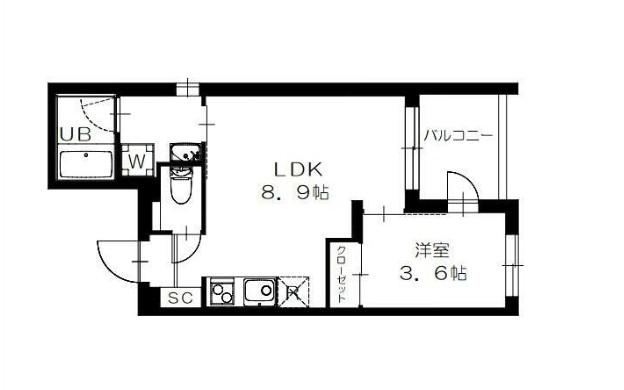 グレイシャス沼袋(1LDK/2階)の間取り写真