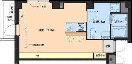 PIKO(ワンルーム/2階)の間取り写真