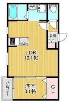 ヴィクトリアレジデンス(1LDK/3階)の間取り写真