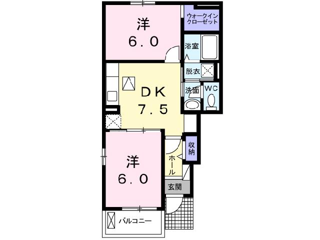 グランデ 成長 ABC(2DK/1階)の間取り写真
