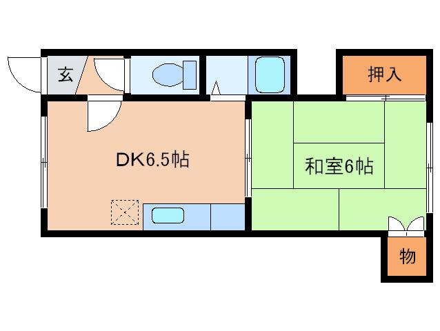 サンクレスト静(1DK/2階)の間取り写真