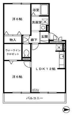 グレースコートH(2LDK/1階)の間取り写真