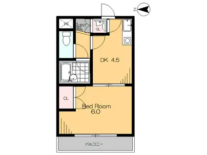 メゾン・ド・ファミーユ(1DK/1階)の間取り写真