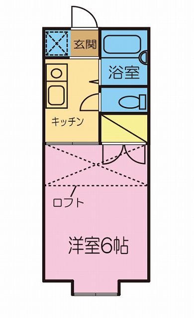 ハイツ富塚10(1K/1階)の間取り写真