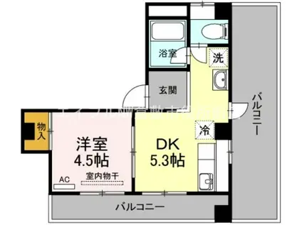 波田マンション(1DK/5階)の間取り写真