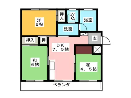 タカホ江尻台1(3DK/4階)の間取り写真