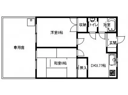 藤井ビル(2DK/1階)の間取り写真