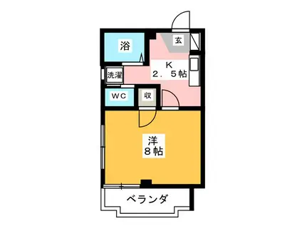 アネックス水崎(1K/2階)の間取り写真