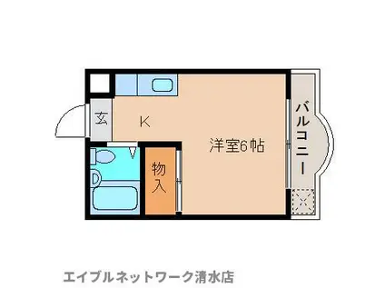 BEE HOUSE(ワンルーム/3階)の間取り写真