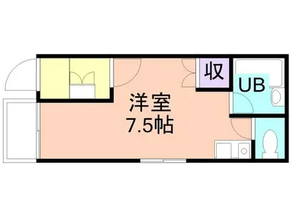 コーポWING(ワンルーム/3階)の間取り写真