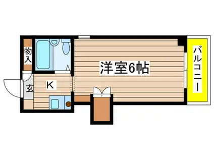 メイツ内田橋(ワンルーム/3階)の間取り写真