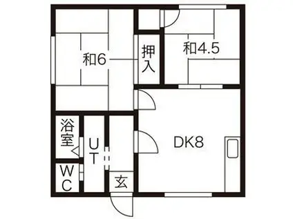 樋口ハイツA(2LDK/2階)の間取り写真