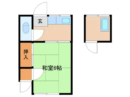 日の出荘(1K/2階)の間取り写真