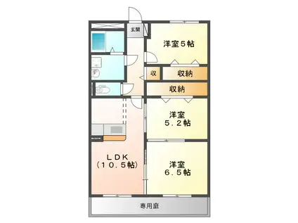 チェレステSUZUKA(3LDK/2階)の間取り写真