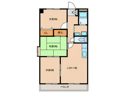 イーストロイヤル斉藤(3LDK/5階)の間取り写真