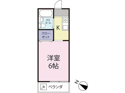 コヤマアパート(ワンルーム/2階)の間取り写真