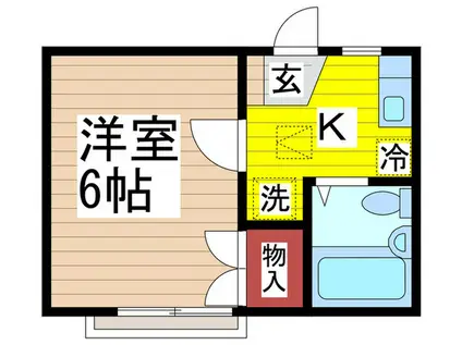 モンシャトー宮崎(1K/1階)の間取り写真