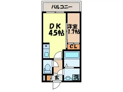 MODERN PALAZZO 長崎ノース(1DK/3階)の間取り写真