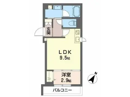 シャーメゾン日赤通(1LDK/4階)の間取り写真