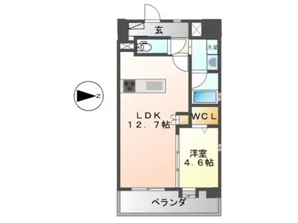 マキキガーデンプレイスMAKIKIGARDENPLACE(1LDK/5階)の間取り写真