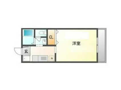 エステート西市(1K/1階)の間取り写真