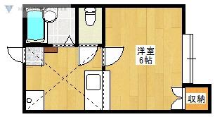 シャトー牡丹山2(ワンルーム/2階)の間取り写真