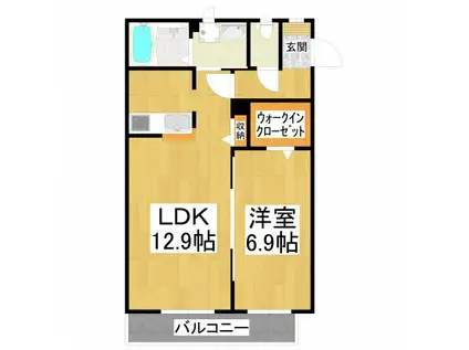 シャーメゾン北野田(1LDK/1階)の間取り写真
