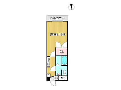 ONE ROOF FLAT NISHINOMIYA旧プレジール阪神西(1K/9階)の間取り写真