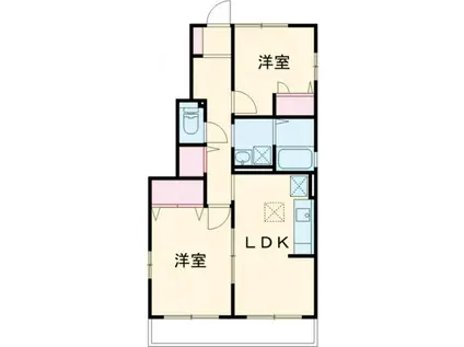 キャピタル丸森A棟(2DK/1階)の間取り写真