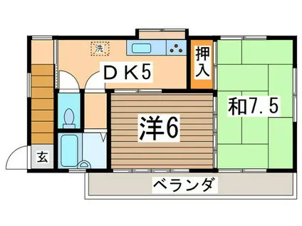 大森コーポ(2DK/2階)の間取り写真
