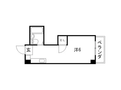 ビラ三秀鶴舞(ワンルーム/4階)の間取り写真