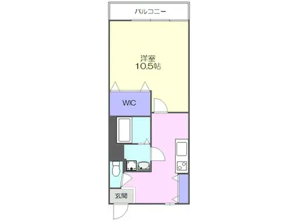 メトロ中野新橋マンションA館(1K/2階)の間取り写真