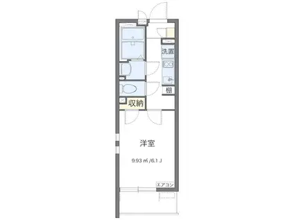 プレジャータウンIII(1K/1階)の間取り写真