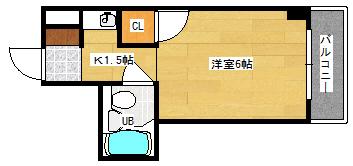 柴崎皆実町ビル(ワンルーム/2階)の間取り写真