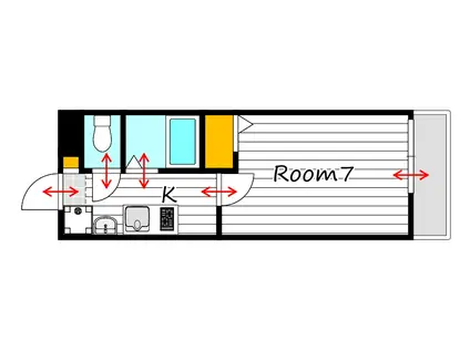 サンサリーレ(1K/3階)の間取り写真