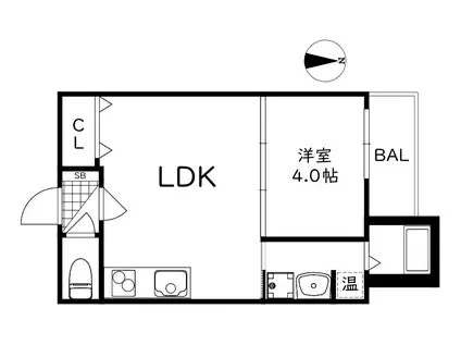 トレコート兵庫2(1LDK/2階)の間取り写真