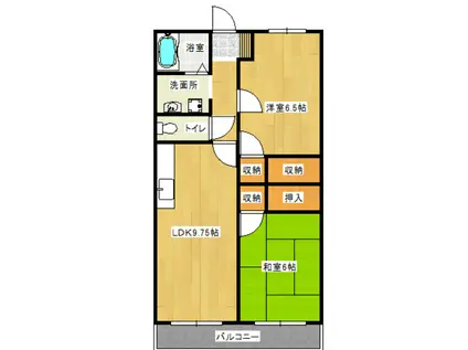 サニーコート平野(2LDK/3階)の間取り写真