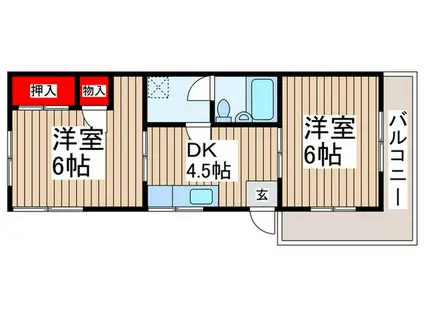 小岩井荘(2DK/2階)の間取り写真